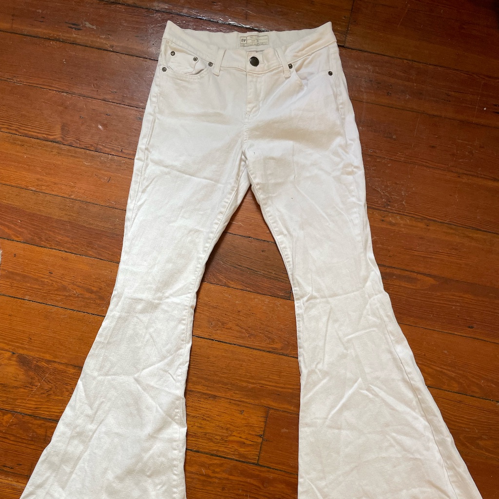 Free People White Flare Jeans